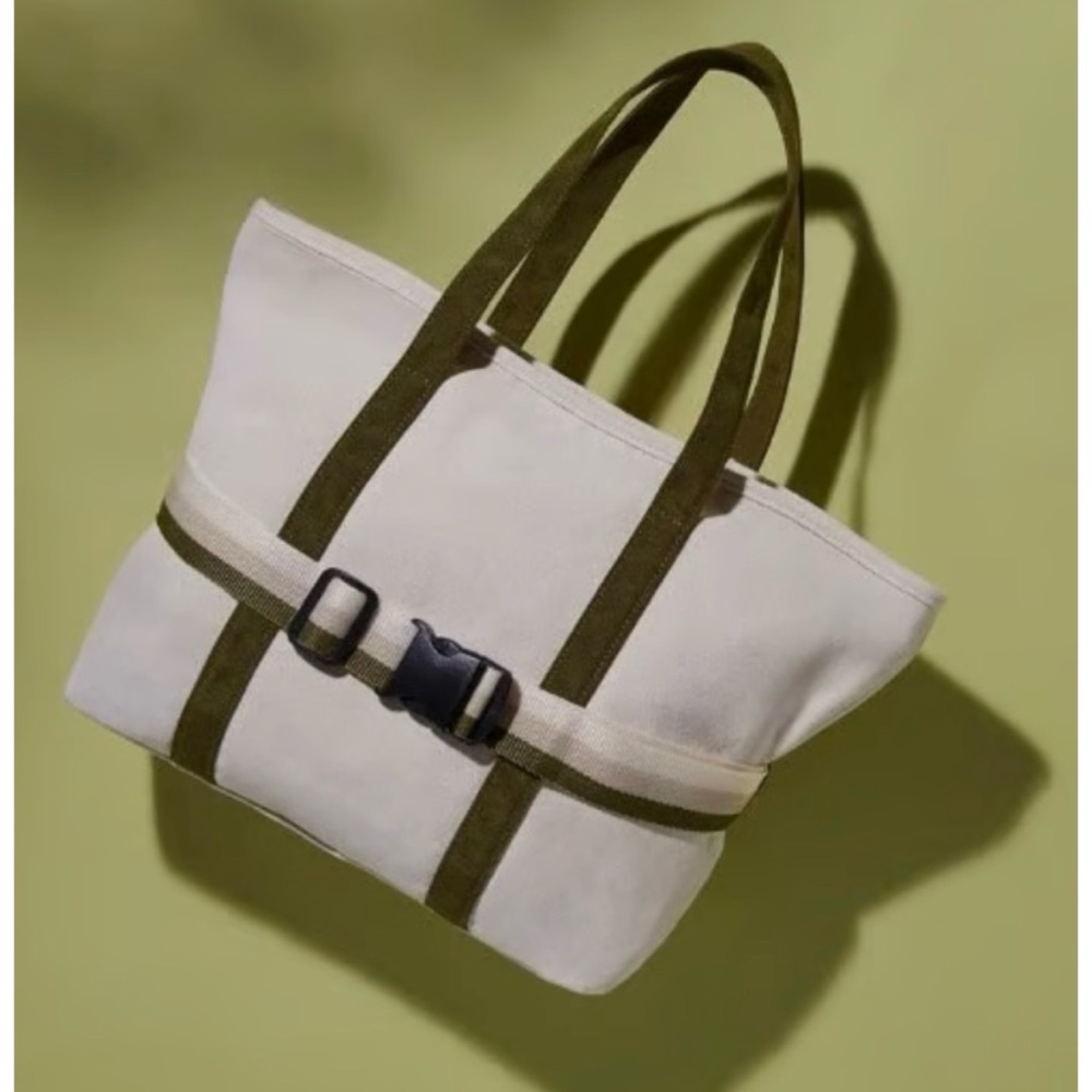DSW • Ivory/Green Canvas Travel Tote Bag - Picture 16 of 16